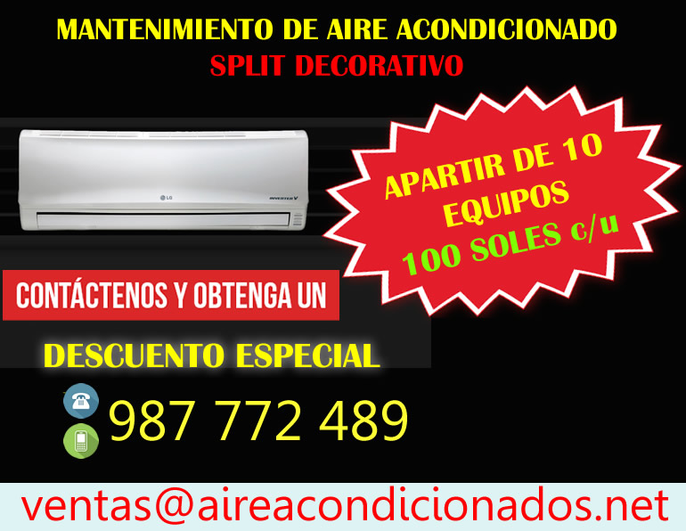 mantenimiento de aire acondicionado split decorativo